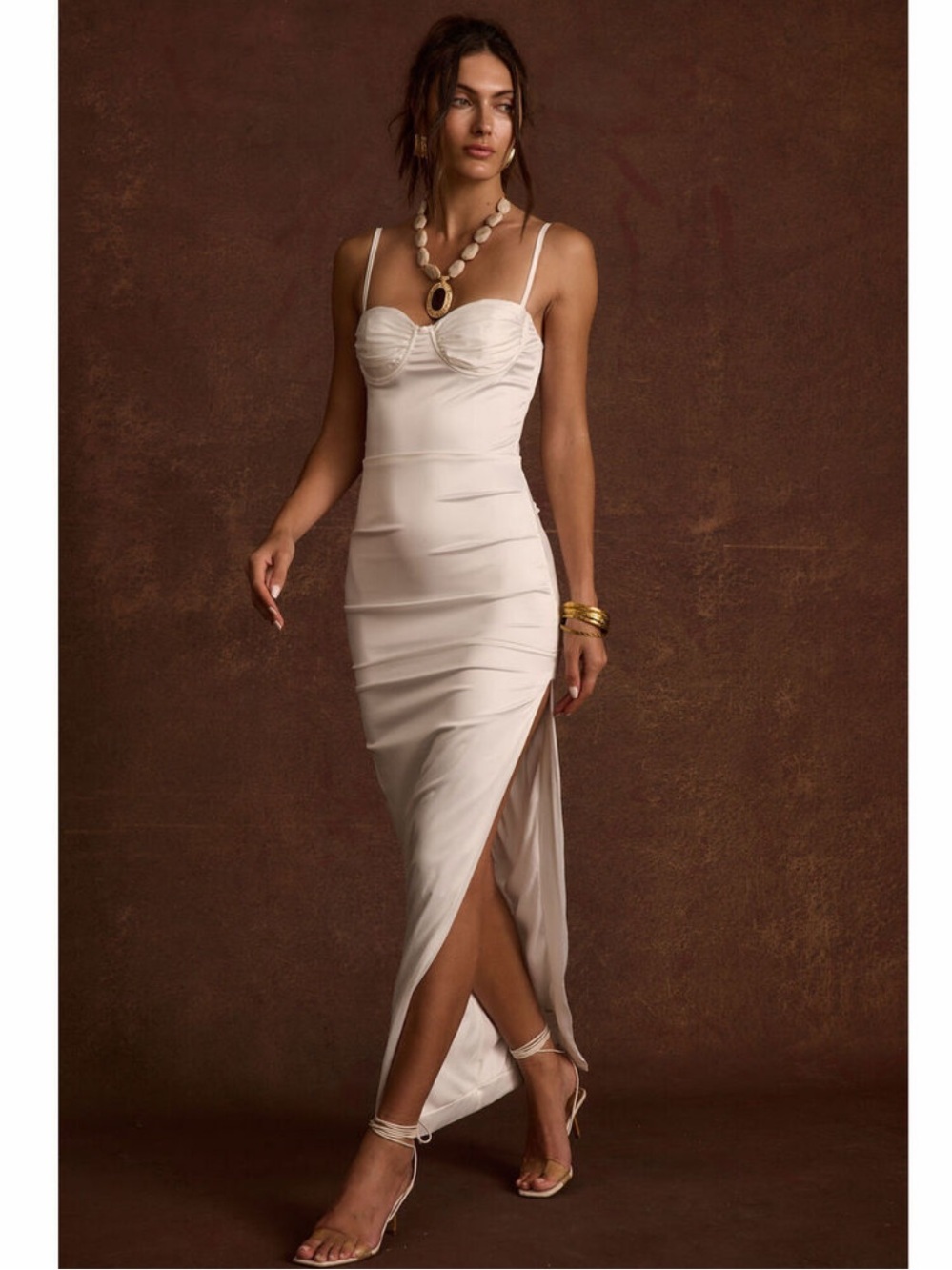 12th Tribe Love Me Tender Satin Corset Maxi Dress Size Medium NWT
